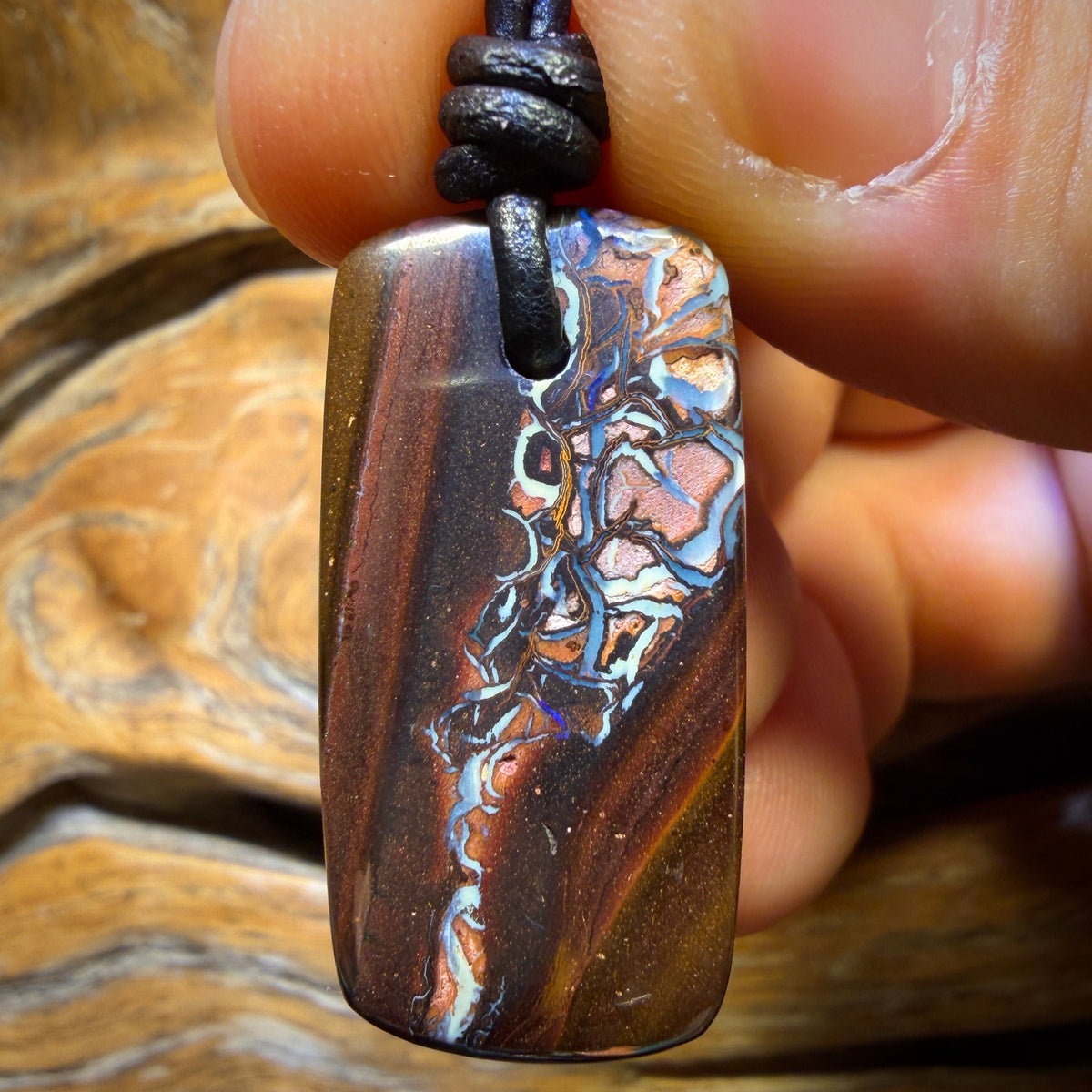 32 x 16mm - Drilled Tribal Queensland Boulder Opal Necklace