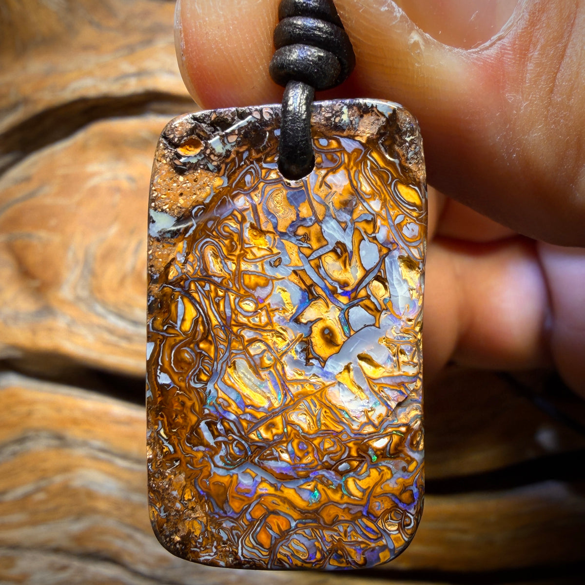 32 x 19mm - Drilled Tribal Queensland Boulder Opal Necklace