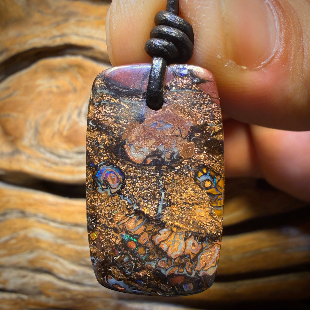 32 x 19mm - Drilled Tribal Queensland Boulder Opal Necklace
