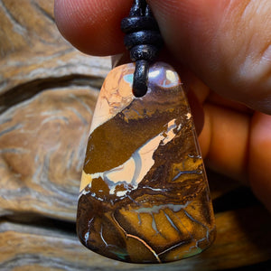 32 x 22mm - Drilled Tribal Queensland Boulder Opal Necklace