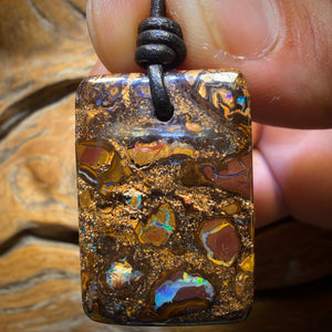 32 x 22mm - Drilled Tribal Queensland Boulder Opal Necklace