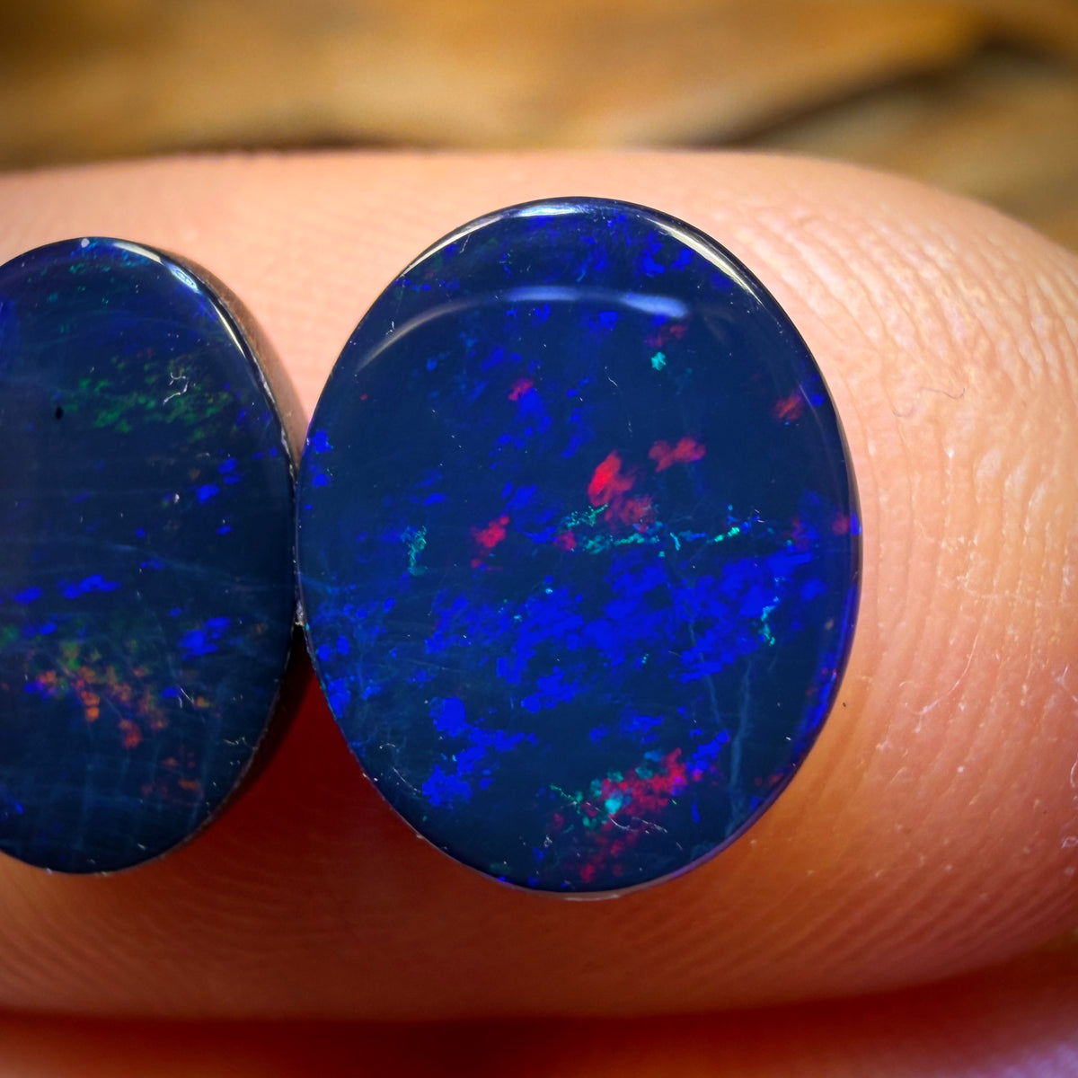 Wild Card! 3.6cts - Australian Boulder Opal Doublet Pair