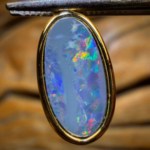Wild Card! Sterling Silver Gold Plated - Queensland Boulder Opal Doublet Pendant