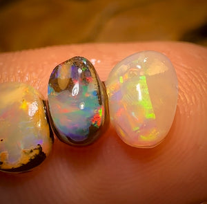 3.8cts - 5x Super Bright Australian Boulder Opal ring stone rub Parcel