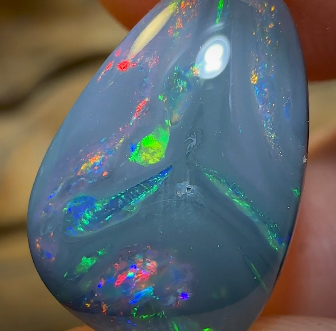 4.5cts - Wow Picture Pattern Australian Black Opal Picture Stone from Lightning Ridge - Opal Whisperers