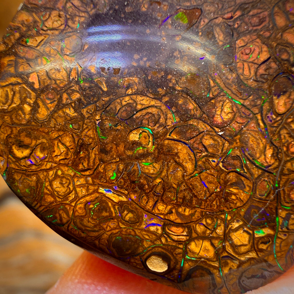 29.3cts - Tribal Yowah Nut Opal. Electric Green