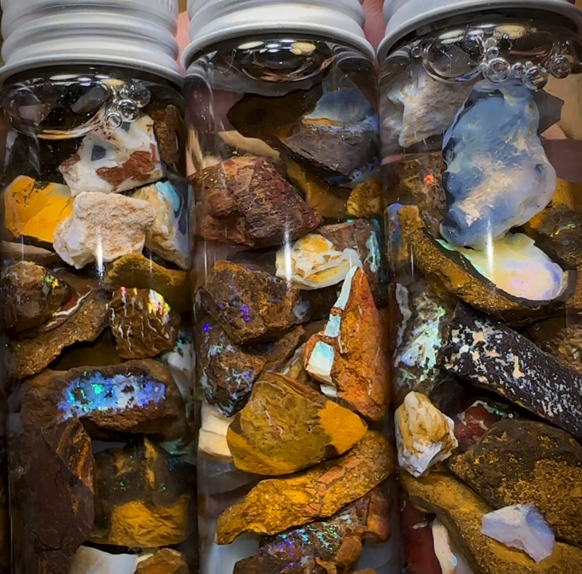 120cts Vials of Mixed Australian Opal Rough. BULK LISTING