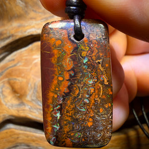 33 x 18mm - Drilled Tribal Queensland Boulder Opal Necklace