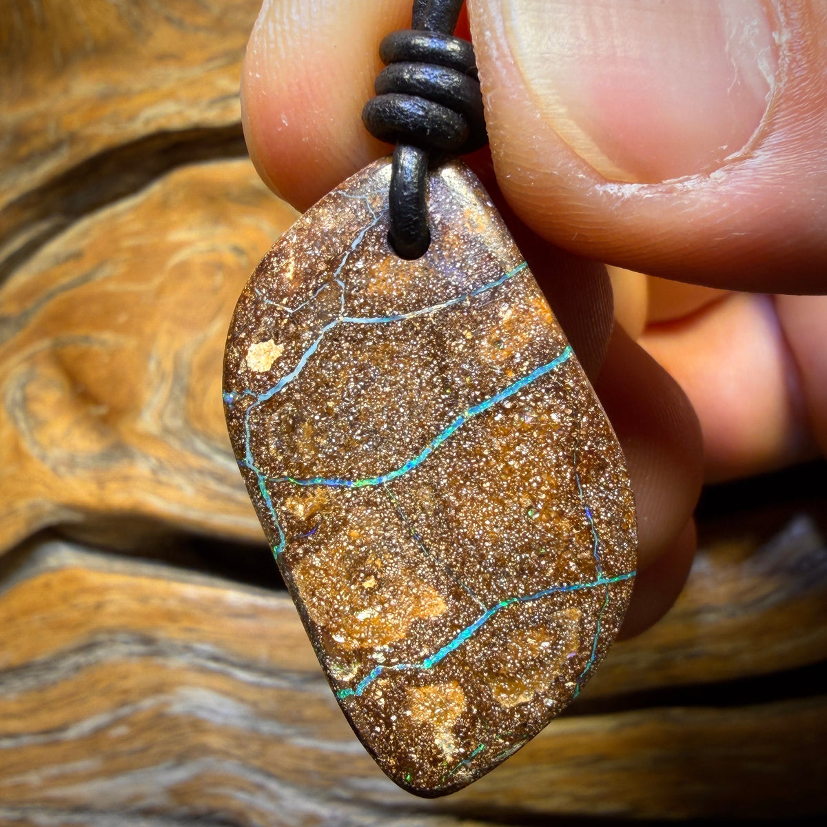 33 x 19mm - Drilled Australian Boulder Opal Necklace