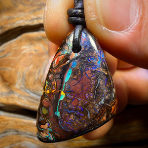 33 x 20mm - Drilled Tribal Queensland Boulder Opal Necklace