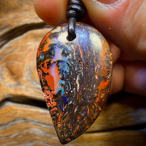 33 x 21mm - Drilled Tribal Queensland Boulder Opal Necklace