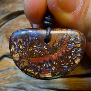 33 x 21mm - Drilled Tribal Queensland Boulder Opal Necklace