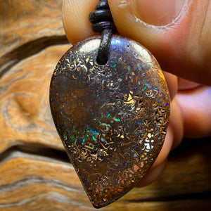 33 x 23mm - Drilled Tribal Queensland Boulder Opal Necklace