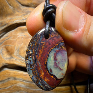33 x 23mm - Drilled Tribal Queensland Boulder Opal Necklace