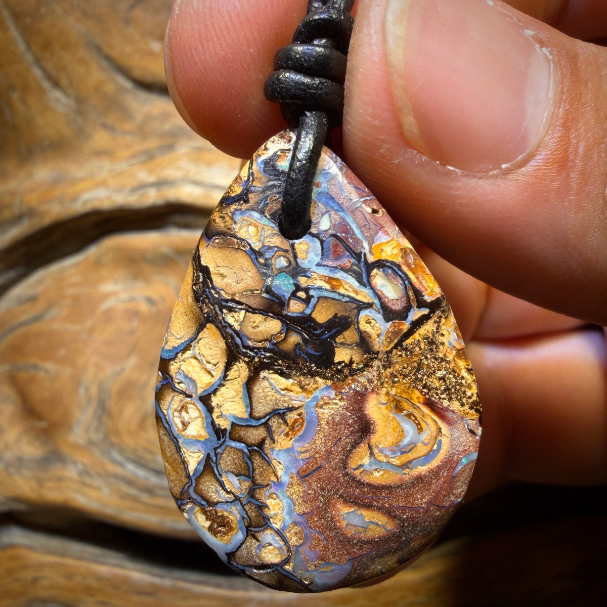 33 x 23mm - Drilled Tribal Queensland Boulder Opal Necklace