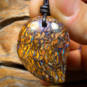 33 x 25mm - Drilled Tribal Queensland Boulder Opal Necklace