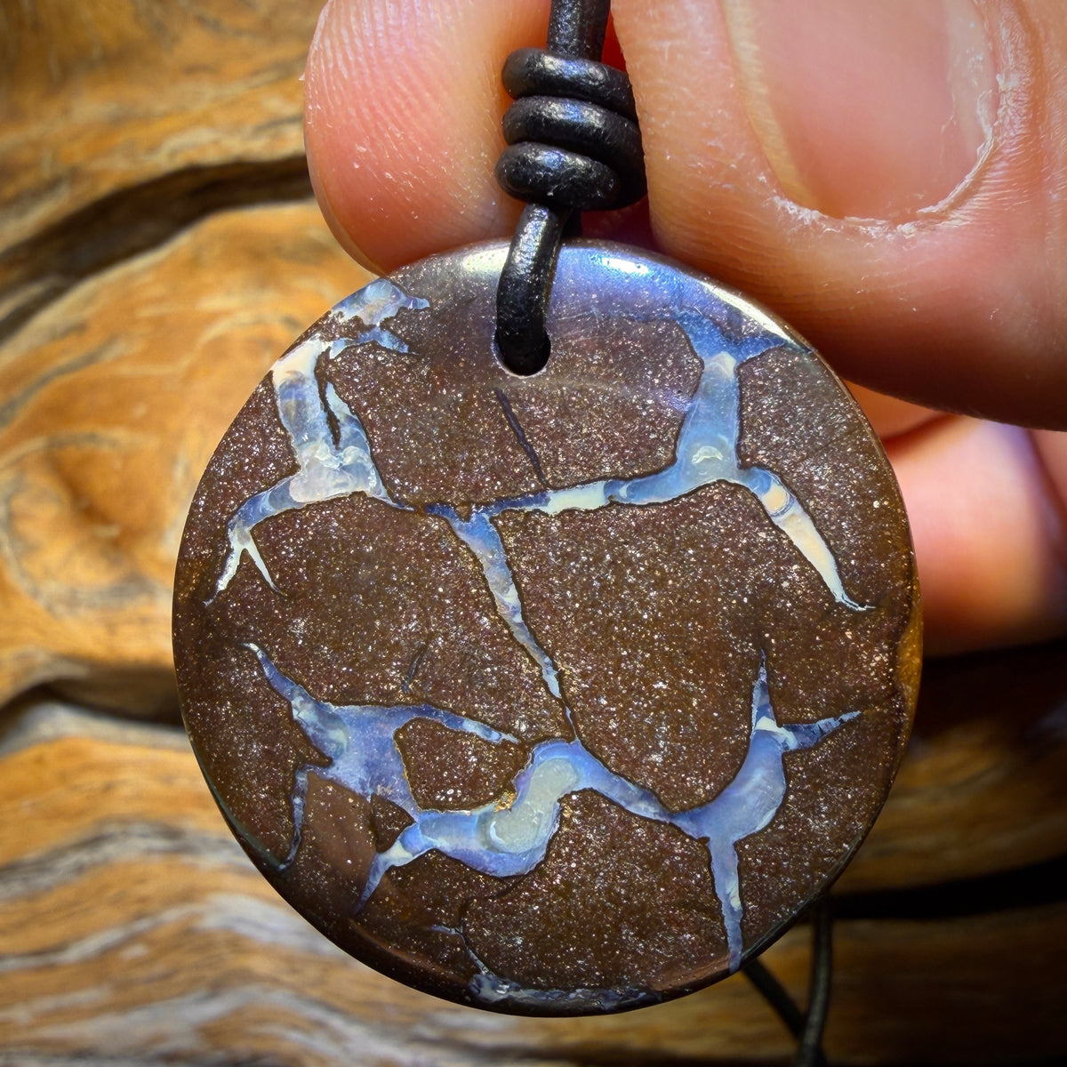 33 x 33mm - Drilled Australian Boulder Opal Necklace