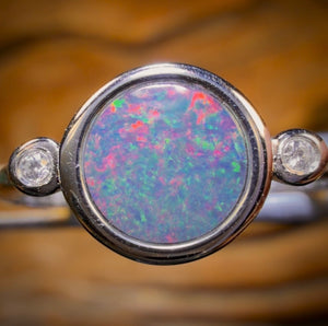 Sterling Silver - Queensland Boulder Opal Doublet Ring