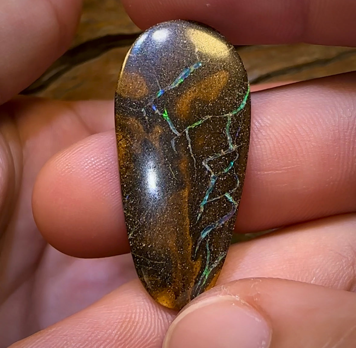 59.7cts - 4x Matching Queensland Boulder Opals. “Electric Salami” - Opal Whisperers