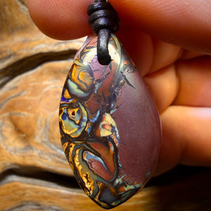 34 x 19mm - Drilled Tribal Queensland Boulder Opal Necklace