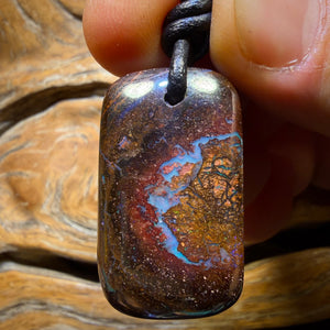 34 x 20mm - Drilled Tribal Queensland Boulder Opal Necklace