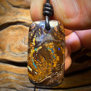34 x 20mm - Drilled Tribal Queensland Boulder Opal Necklace