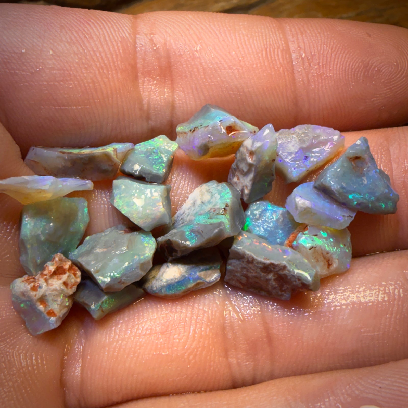 35.5cts - 18x Lightning Ridge Opal Rough Parcel
