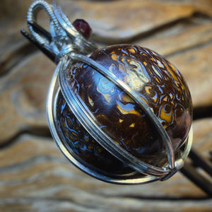 Sterling Silver - Yowah Nut Opal Bead Pendant