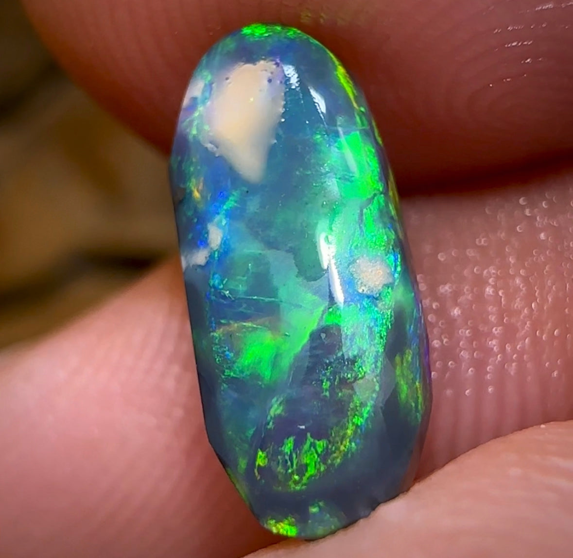 1.55cts - Top Lightning Ridge Black Opal Rub - Opal Whisperers