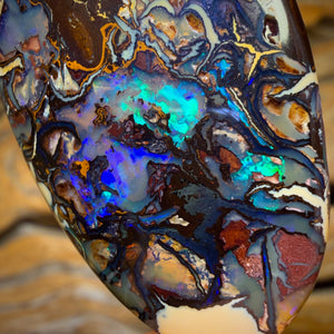 56.6cts - Must See Video Top Tribal Australian Boulder Opal from Koroit