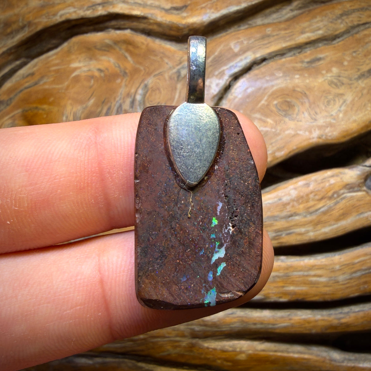 Bargain Card! Solid Queensland Boulder Opal Pendant