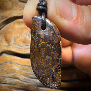 35 x 15mm - Drilled Tribal Queensland Boulder Opal Necklace
