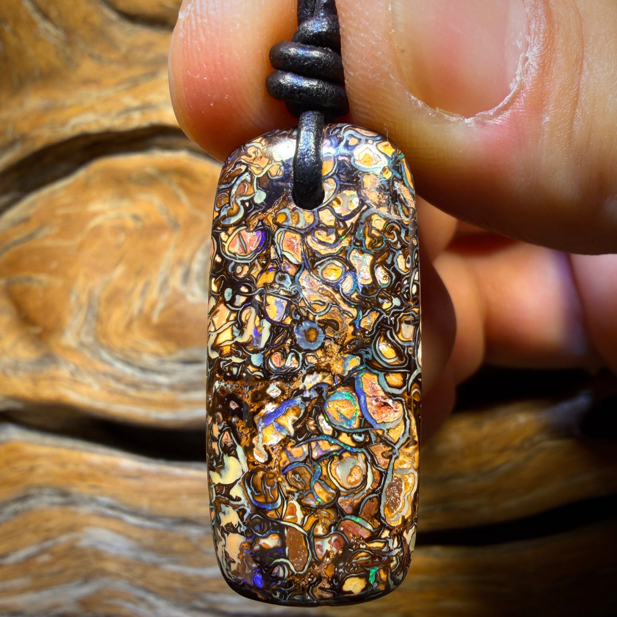 35 x 16mm - Drilled Tribal Queensland Boulder Opal Necklace