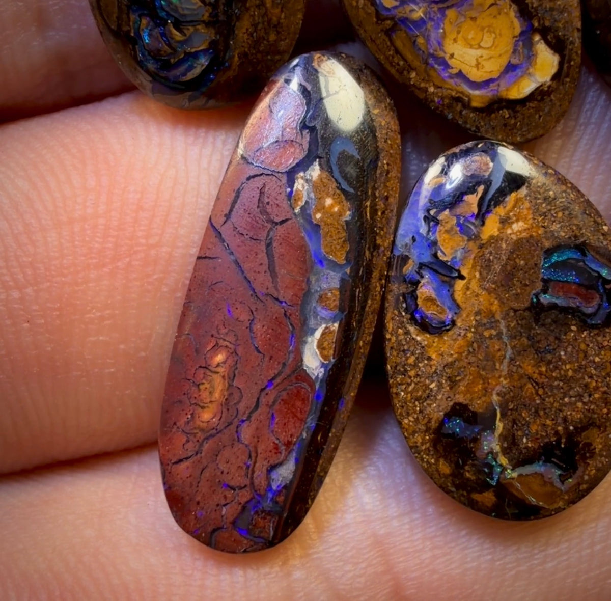 🔒 36.8cts - 6x Australian Tribal Boulder Opal’s. Wholesale Dealers Parcel