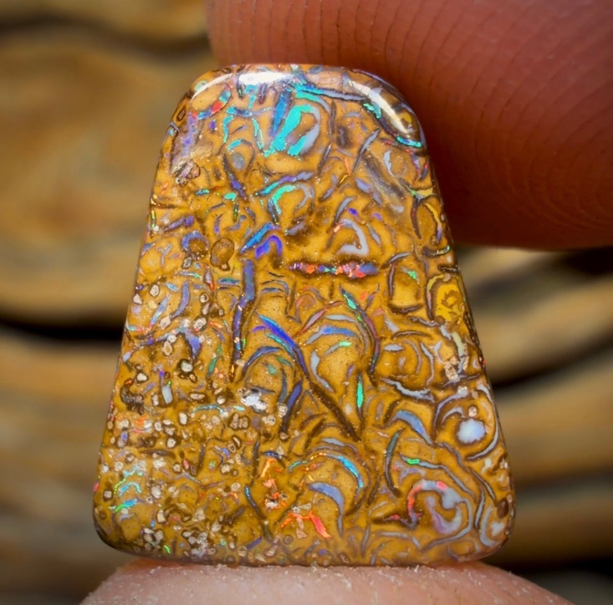 7.5cts - Coolest Electric Tan Tribal Yowah Nut Opal. Australian Opal