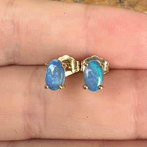 9k Gold Solid Opal Earrings - Hand Made - Opal Whisperers