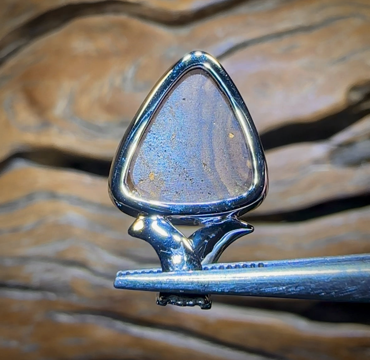14k White Gold - Queensland Boulder Opal Doublet Pendant