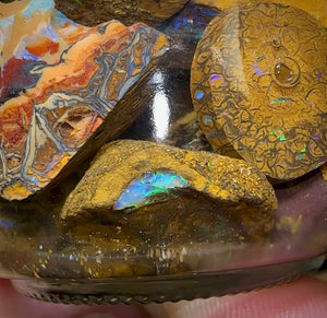 118.5grms - Australian Boulder Opal Rough Jar