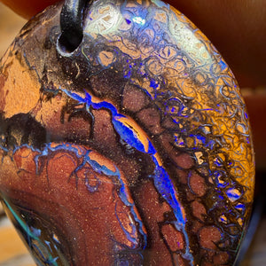 35 x 26mm - Drilled Tribal Queensland Boulder Opal Necklace