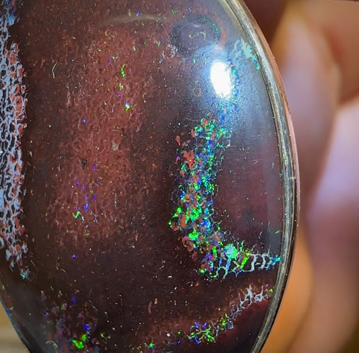 Sterling Silver - Tribal Boulder Opal UNISEX Pendant