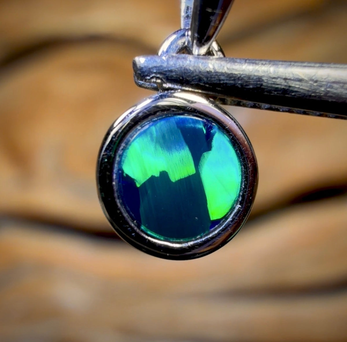 14k White Gold - Queensland Boulder Opal Doublet Pendant Best Gold Price