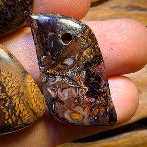 🔒157.8cts - 5x Drilled Tribal Queensland Boulder Opals. BARGAIN Wholesale Parcel