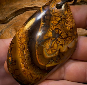 2 x HUGE Drilled Boulder Opal Pendant Split Pair w/ Eco Friendly Vegan Cords