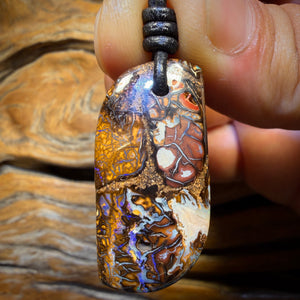 36 x 19mm - Drilled Tribal Queensland Boulder Opal Necklace