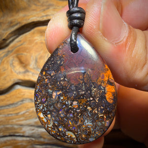 36 x 27mm - Drilled Tribal Queensland Boulder Opal Necklace