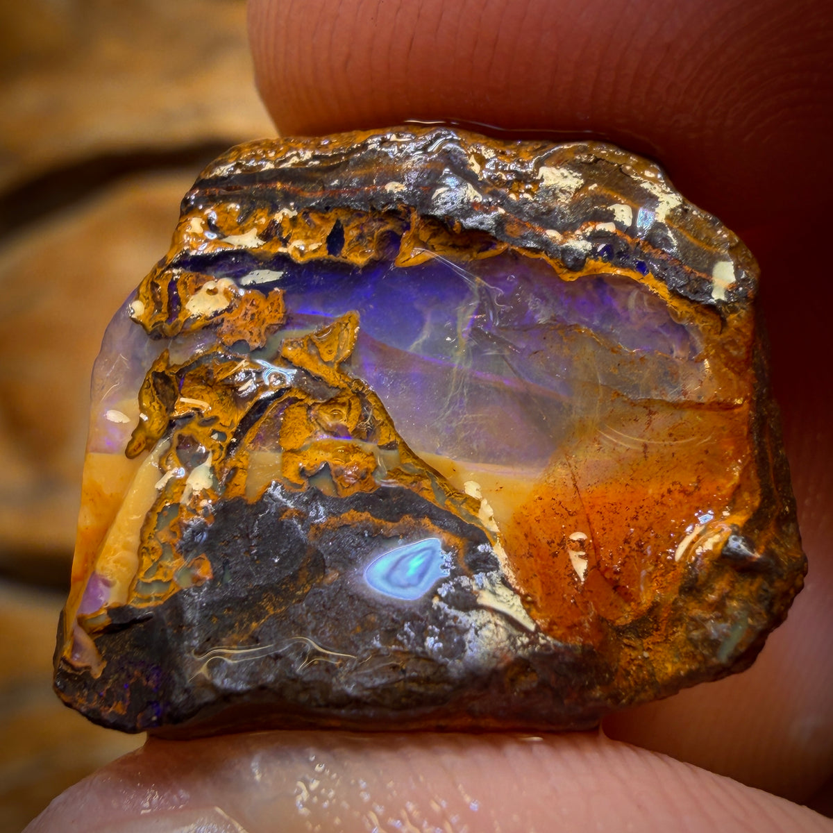 37.1cts - Yowah Nut Crystal Centre Opal Rough Piece