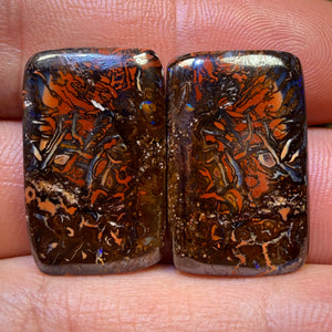 37.5cts - Tribal Queensland Boulder Opal Pair