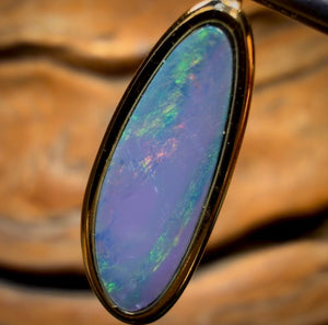 Sterling Silver Gold Plated- Queensland Boulder Opal Doublet Pendant