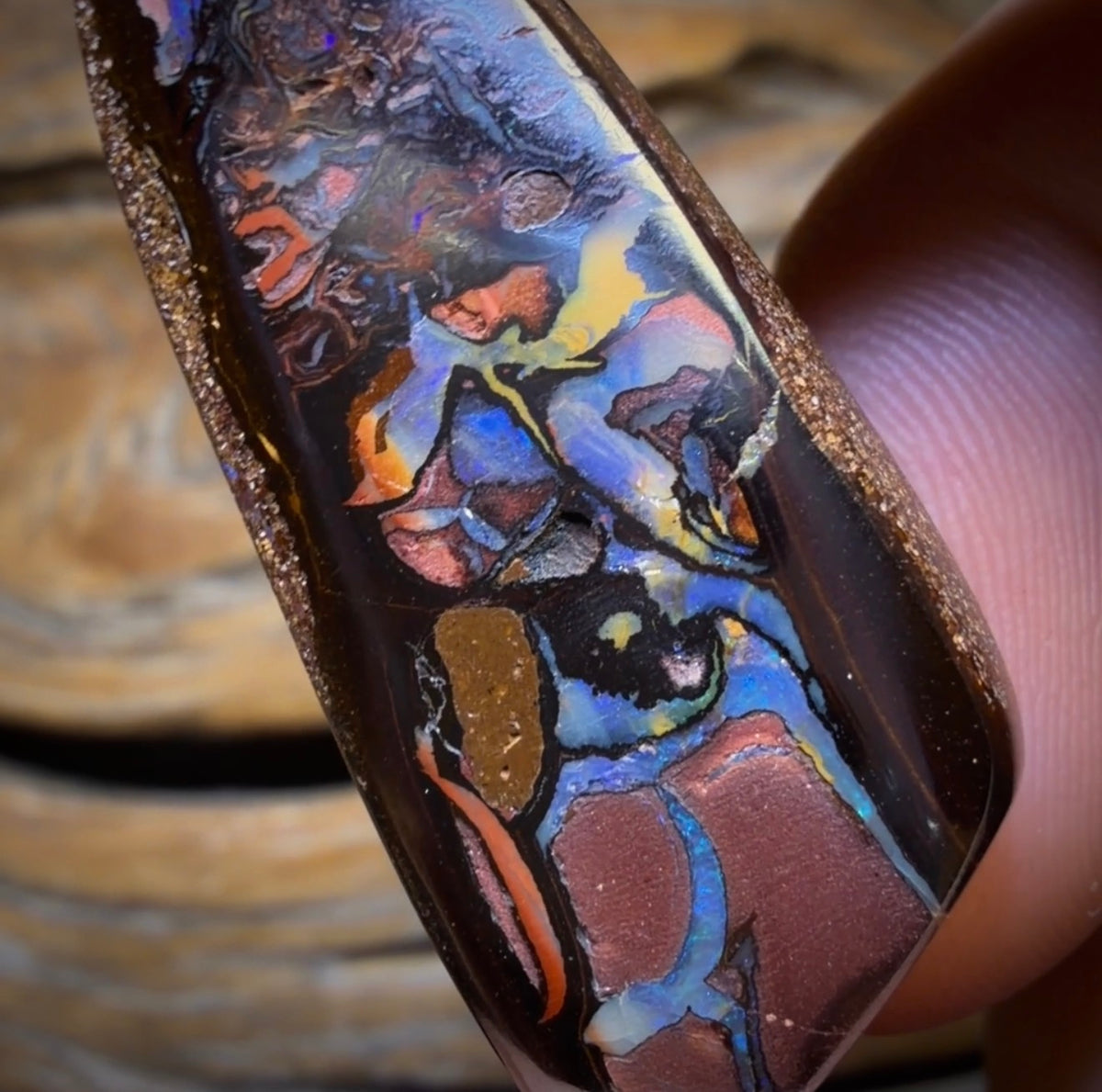 59.7cts - Tribal Australian Boulder Opal from Koroit. Double Sided
