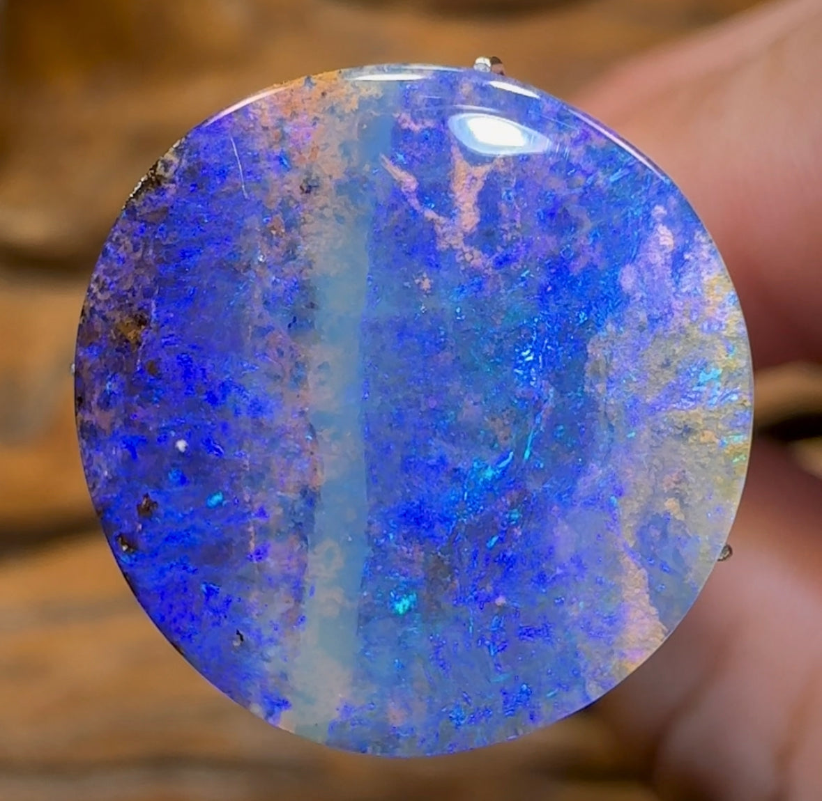 10.7cts - “Neptune” Queensland Boulder Seam Opal from Winton - Opal Whisperers